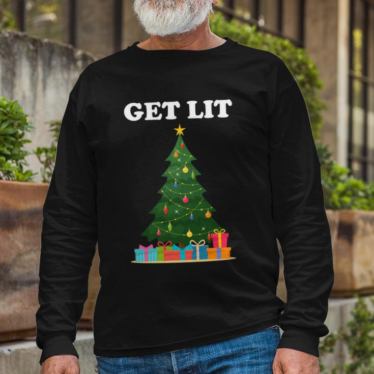 Get Lit Christmas Long Sleeve T-Shirt Gifts for Old Men
