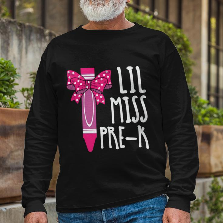 Little Miss Prek Cray On Back To School First Day Of School Long Sleeve T-Shirt Gifts for Old Men