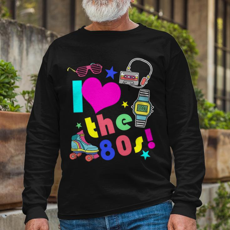 I Love The 80S Retro Party Mashup Long Sleeve T-Shirt Gifts for Old Men
