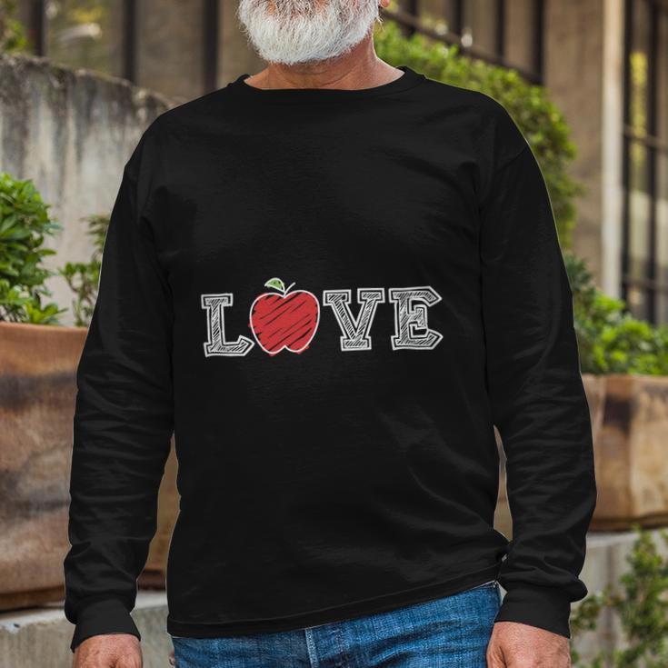 Love Apple Back To School Teacher Teacher Quote Graphic Shirt Long Sleeve T-Shirt Gifts for Old Men