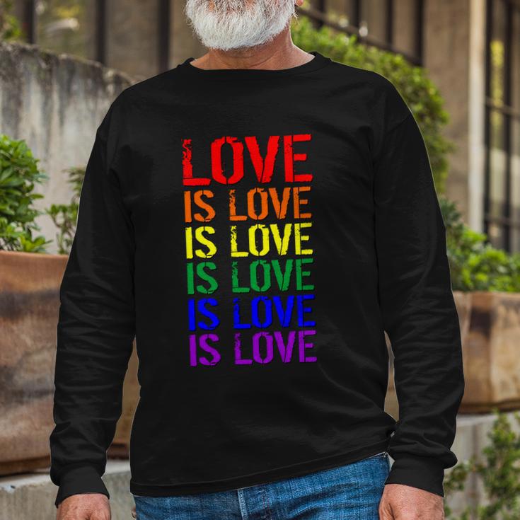 Love Is Love Rainbow Colors Long Sleeve T-Shirt Gifts for Old Men