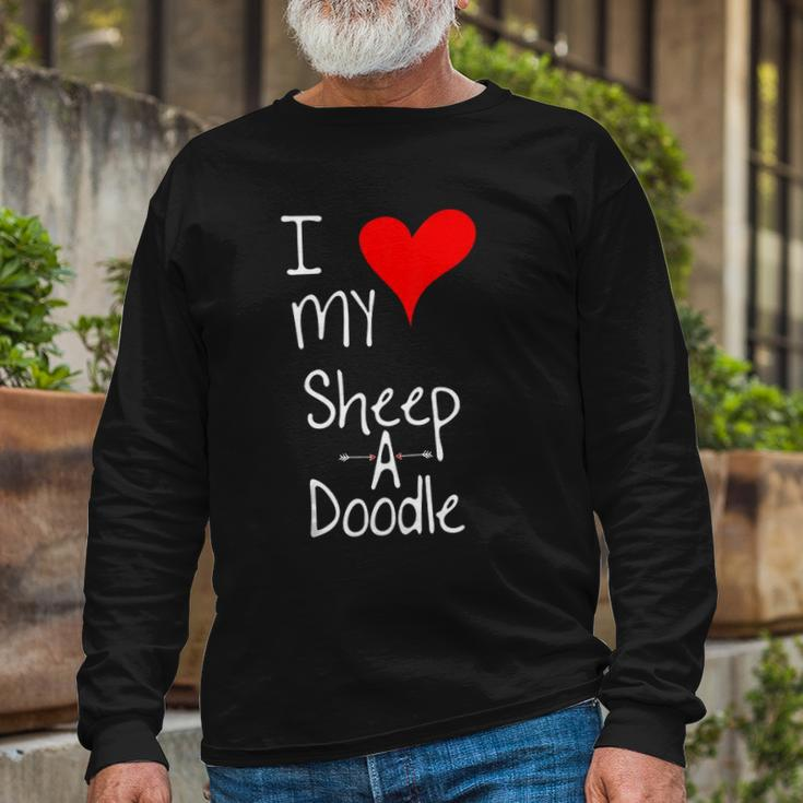 I Love My Sheepadoodle Cute Dog Owner &8211 Graphic Long Sleeve T-Shirt Gifts for Old Men