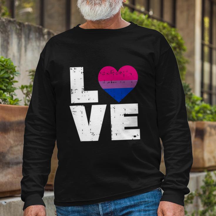 Love Vintage Heart Lgbt Bisexual Colors Gay Flag Pride Long Sleeve T-Shirt Gifts for Old Men