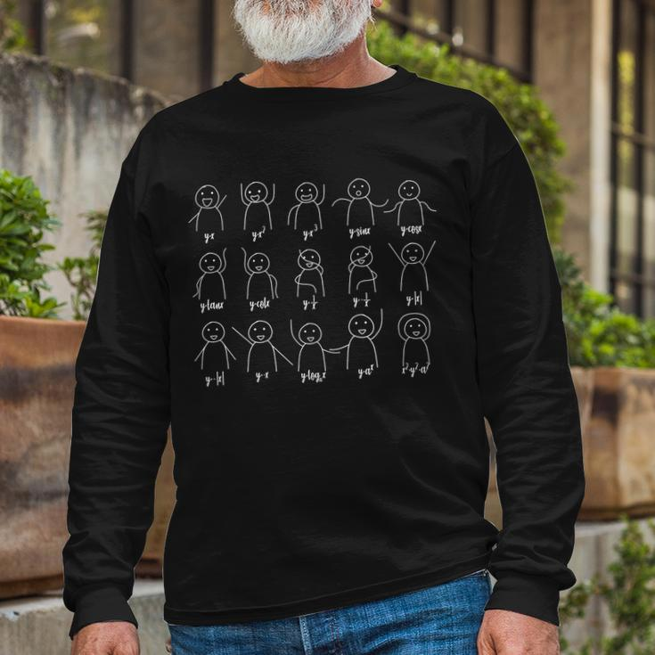 Math Equation Algebra Poses Graph Figures Long Sleeve T-Shirt Gifts for Old Men