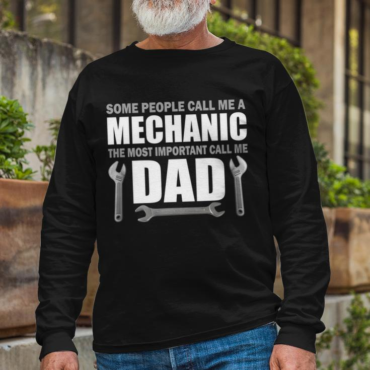 Mechanic Dad Tshirt Long Sleeve T-Shirt Gifts for Old Men
