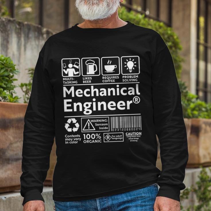Mechanical Engineer Label Long Sleeve T-Shirt Gifts for Old Men