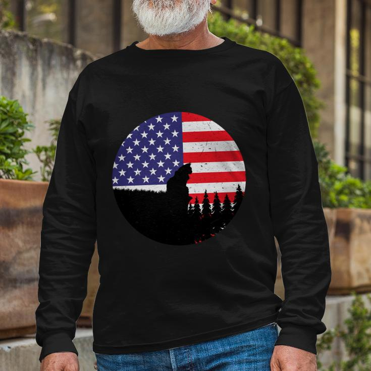 Meow 4Th Of July Cat Lover Cute Plus Size Graphic Shirt For Men Women Long Sleeve T-Shirt Gifts for Old Men