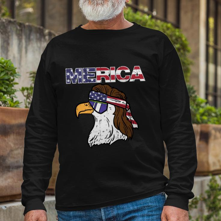 Merica Bald Eagle Mullet Sunglasses Fourth July 4Th Patriot Cool Long Sleeve T-Shirt Gifts for Old Men
