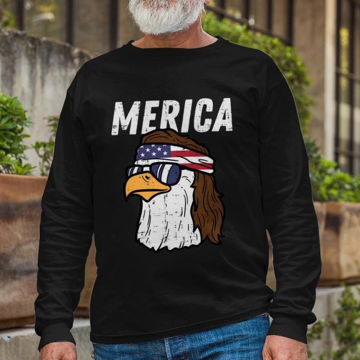 Merica Bald Eagle Mullet Sunglasses Fourth July 4Th Patriot Cool V2 Long Sleeve T-Shirt Gifts for Old Men