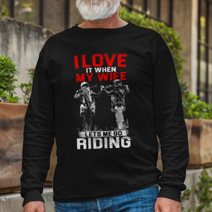Motocross I Love My Wife Long Sleeve T-Shirt Gifts for Old Men