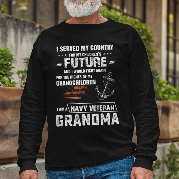 Navy Veteran Grandma Long Sleeve T-Shirt Gifts for Old Men