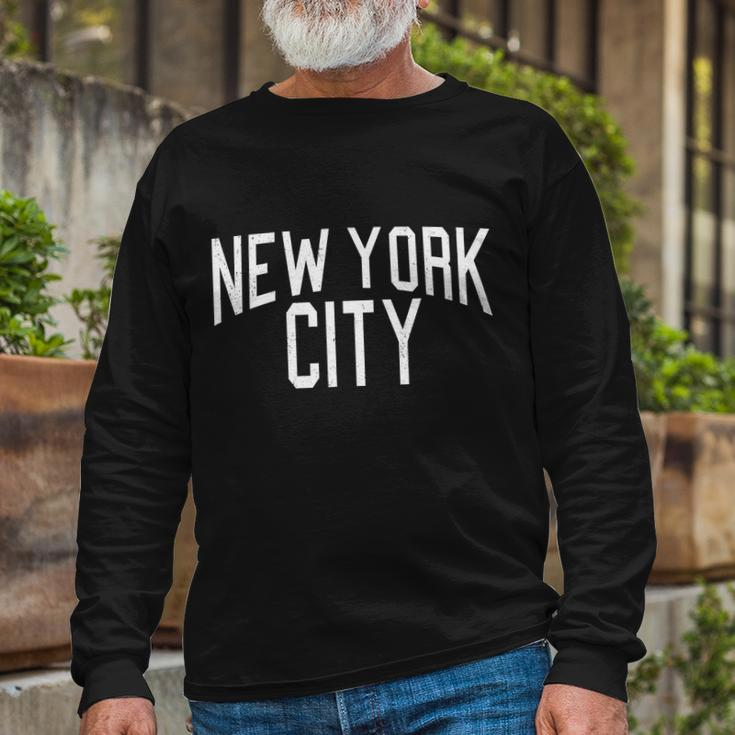 New York City Simple Logo Long Sleeve T-Shirt Gifts for Old Men