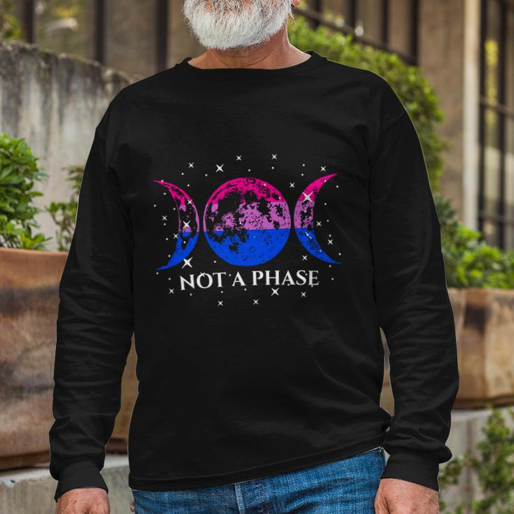Not A Phase Moon Lgbt Trans Pride Bisexual Lgbt Pride Moon Long Sleeve T-Shirt Gifts for Old Men