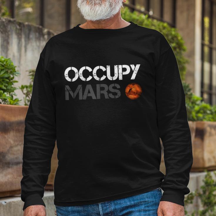 Occupy Mars Tshirt Long Sleeve T-Shirt Gifts for Old Men