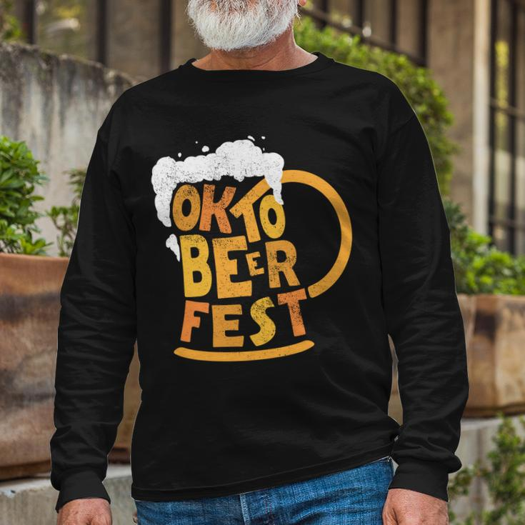Oktoberfest Beer Fest Logo Long Sleeve T-Shirt Gifts for Old Men
