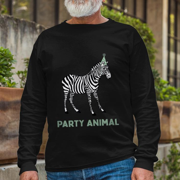 Party Animal Zebra Birthday Zebra Animal Birthday Long Sleeve T-Shirt Gifts for Old Men