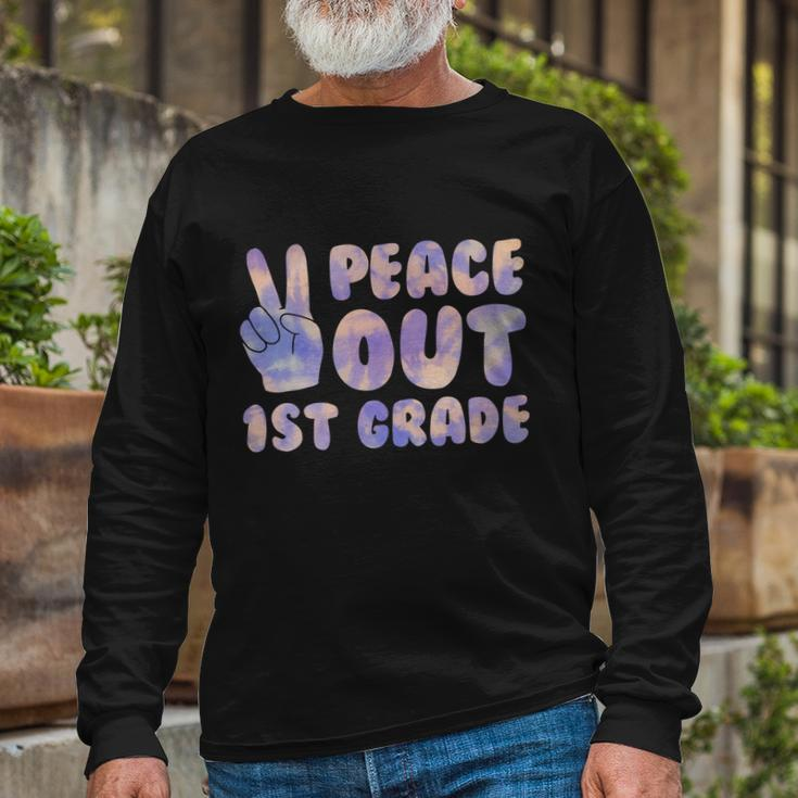 Peace Out 1St Grade 2022 Graduate Happy Last Day Of School Long Sleeve T-Shirt Gifts for Old Men