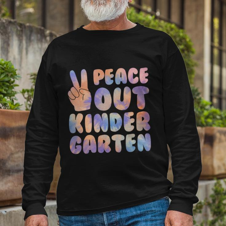 Peace Out Kindergarten Grade 2022 Happy Last Day Of School Cool Long Sleeve T-Shirt Gifts for Old Men