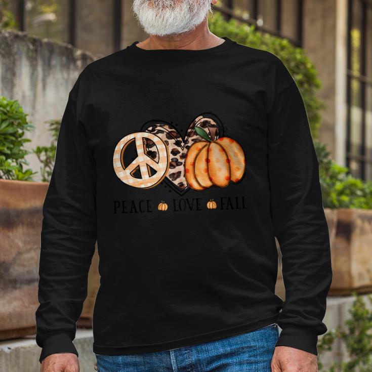 Peace Love Fall Thanksgiving Quote V2 Long Sleeve T-Shirt Gifts for Old Men