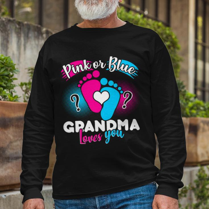 Pink Or Blue Grandma Loves You Tshirt Long Sleeve T-Shirt Gifts for Old Men