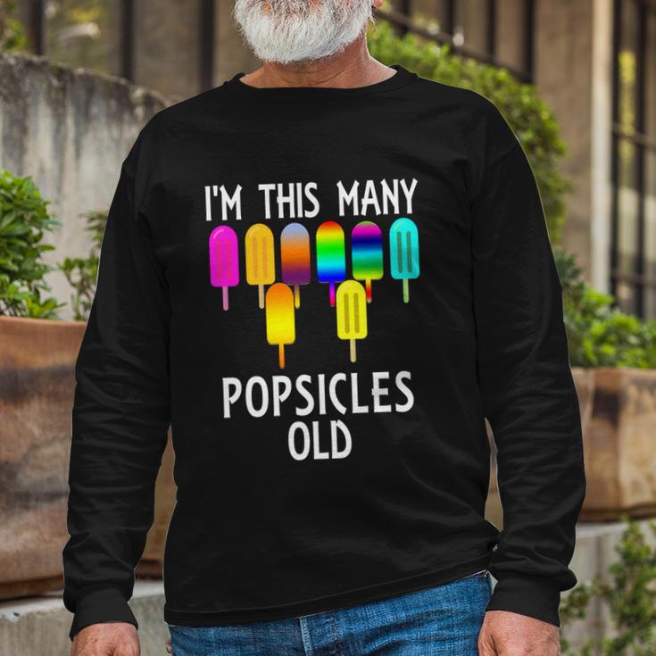 Im This Many Popsicles Old 8Th Birthday Popsicle Long Sleeve T-Shirt Gifts for Old Men