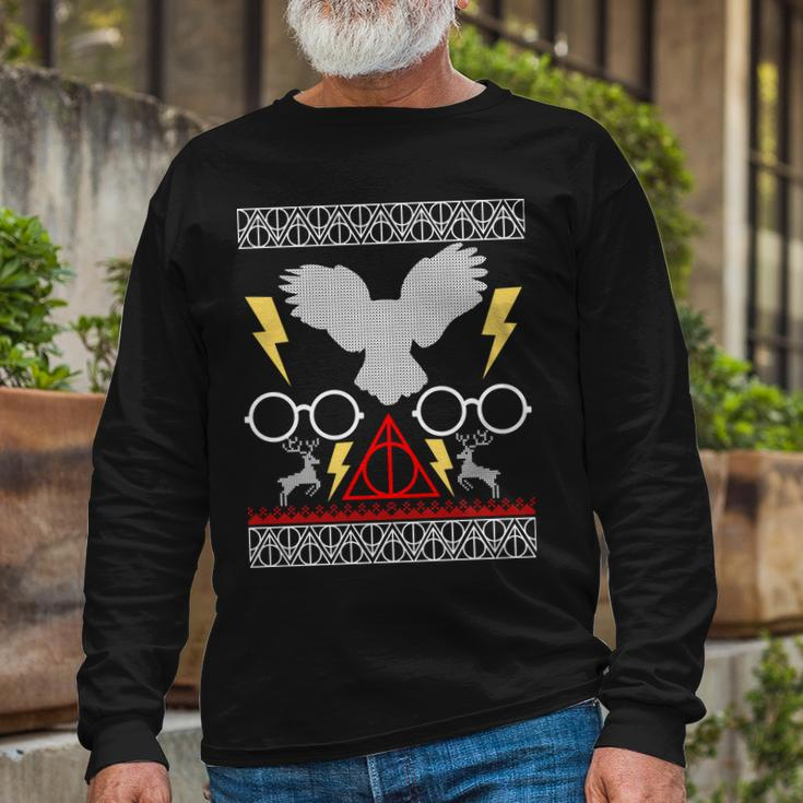 Potter Ugly Christmas Sweater Lighting Long Sleeve T-Shirt Gifts for Old Men