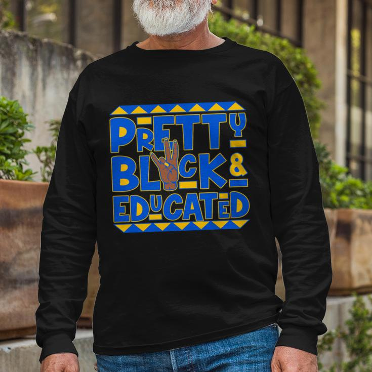 Pretty Black And Educated Sigma Gamma Rho Hand Sign Long Sleeve T-Shirt Gifts for Old Men