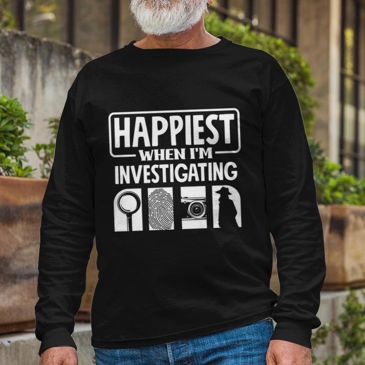Private Detective Crime Investigator Investigating Cool Long Sleeve T-Shirt Gifts for Old Men