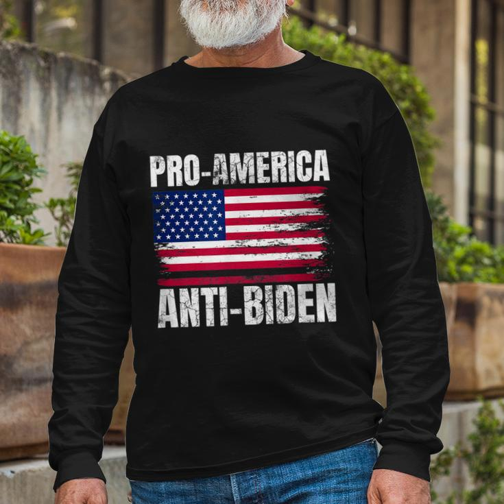 Pro America Anti Joe Biden Usa Flag Political Patriot Long Sleeve T-Shirt Gifts for Old Men