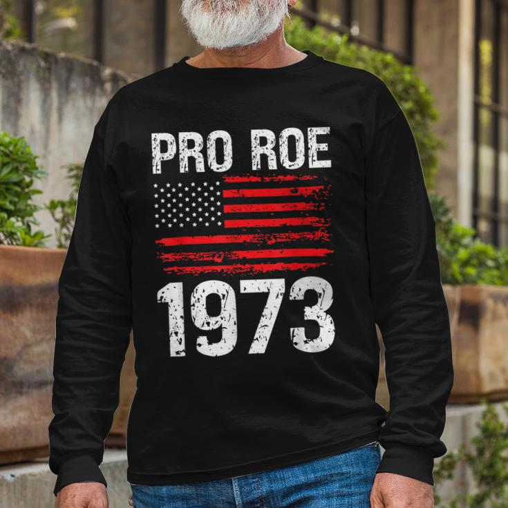 Pro Roe 1973 Reproductive Rights America Usa Flag Distressed Long Sleeve T-Shirt Gifts for Old Men
