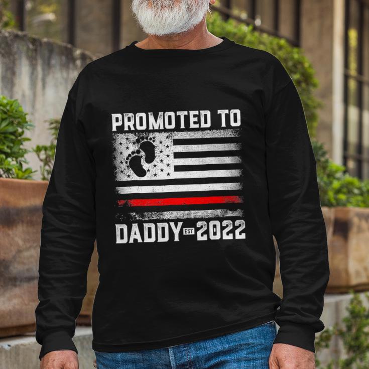 Promoted To Daddy 2022 First Time Fathers Day New Dad Tshirt Long Sleeve T-Shirt Gifts for Old Men