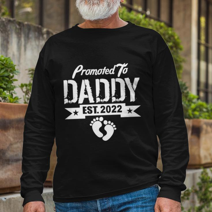 Promoted To Daddy Est 2022 Tshirt Long Sleeve T-Shirt Gifts for Old Men