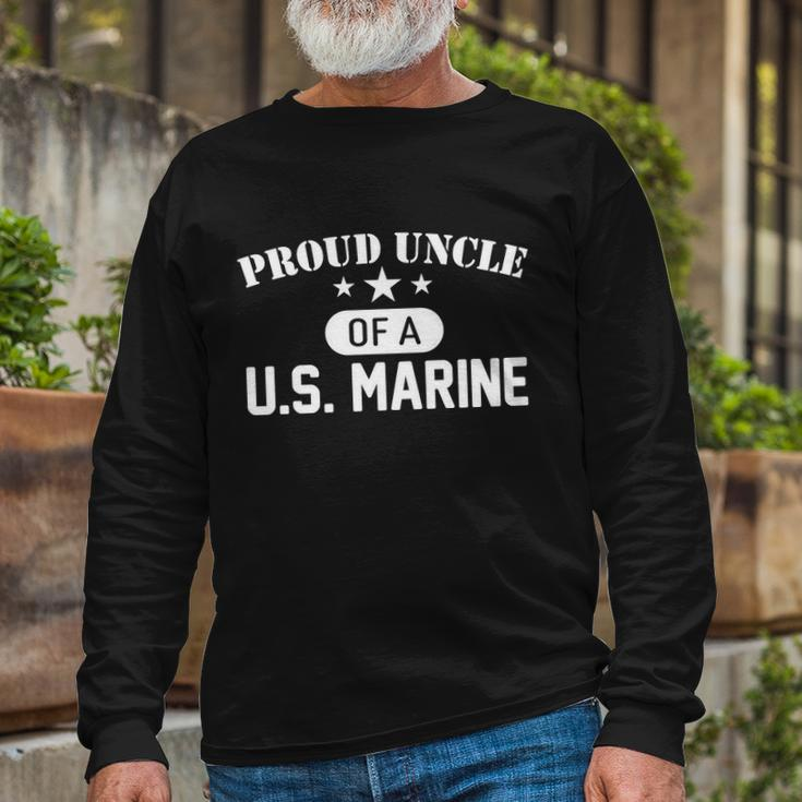Proud Uncle Of A Us Marine Tshirt Long Sleeve T-Shirt Gifts for Old Men