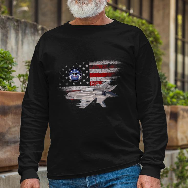 Proud US Air Force F35 Air Force Veterans Day Long Sleeve T-Shirt Gifts for Old Men