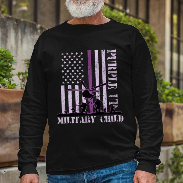 Purple Up Military Child Tshirt Long Sleeve T-Shirt Gifts for Old Men