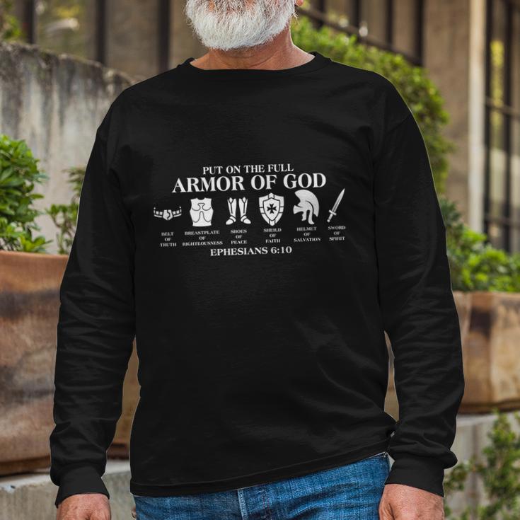 Put On The Full Armor Of God Ephesians 610 Tshirt Long Sleeve T-Shirt Gifts for Old Men