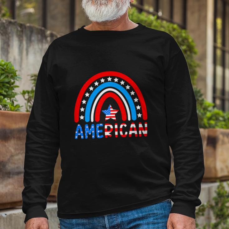 Rainbow American Flag Patriotic For 4Th Of July Long Sleeve T-Shirt Gifts for Old Men