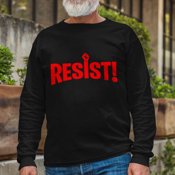 Resist Fist Logo Anti Trump Resistance Revolution Long Sleeve T-Shirt Gifts for Old Men