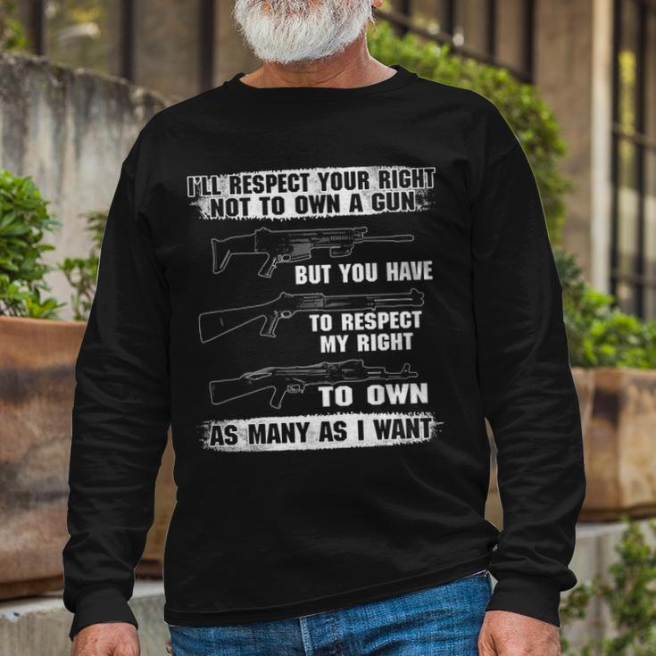 Respect My Right Long Sleeve T-Shirt Gifts for Old Men