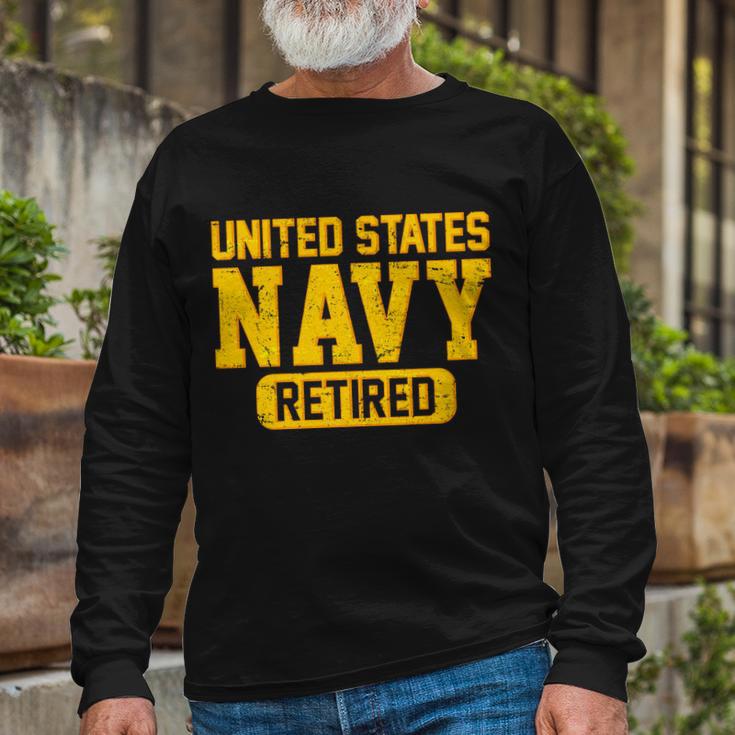 Retired United States Navy Long Sleeve T-Shirt Gifts for Old Men