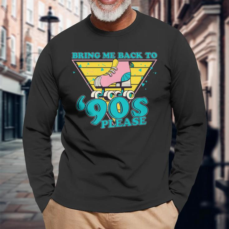 Retro Bring Me Back To The 90S Quad Skating For Skate Lover Men Women Long Sleeve T-Shirt T-shirt Graphic Print Gifts for Old Men
