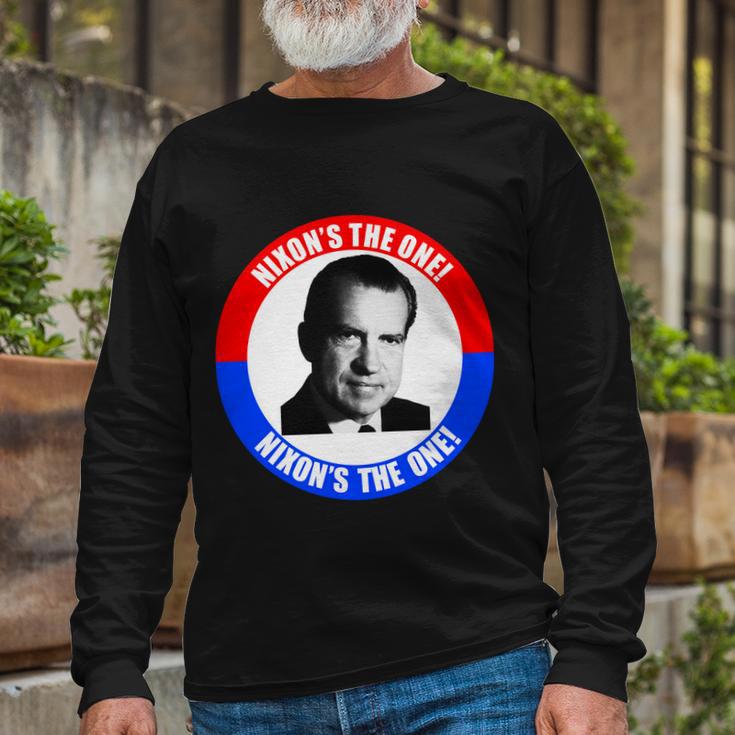 Retro Richard Nixon Nixons The One Presidential Campaign Long Sleeve T-Shirt Gifts for Old Men