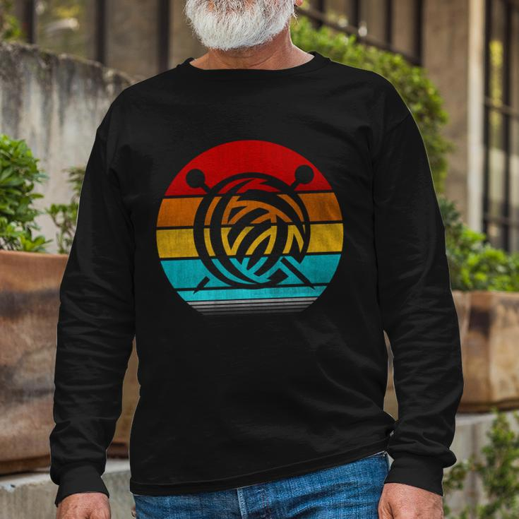Retro Vintage Knitting Long Sleeve T-Shirt Gifts for Old Men