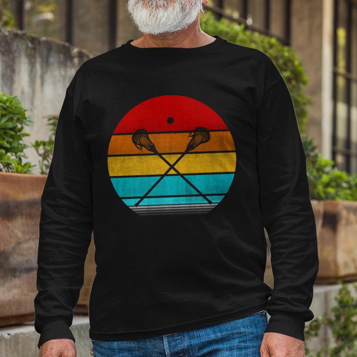 Retro Vintage Lacrosse V2 Long Sleeve T-Shirt Gifts for Old Men