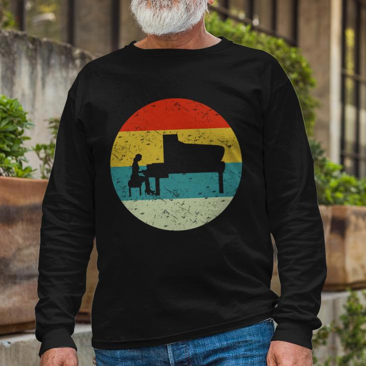 Retro Vintage Piano Long Sleeve T-Shirt Gifts for Old Men