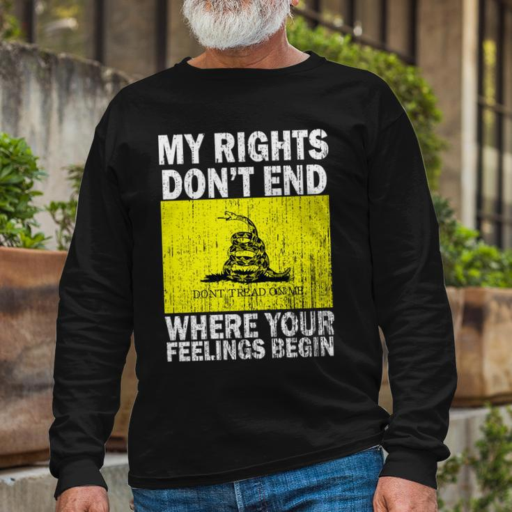 My Rights Dont End Where Your Feelings Begin Tshirt Long Sleeve T-Shirt Gifts for Old Men