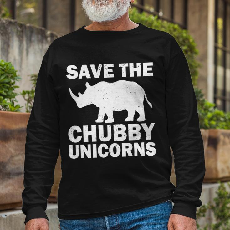 Save The Chubby Unicorns Long Sleeve T-Shirt Gifts for Old Men