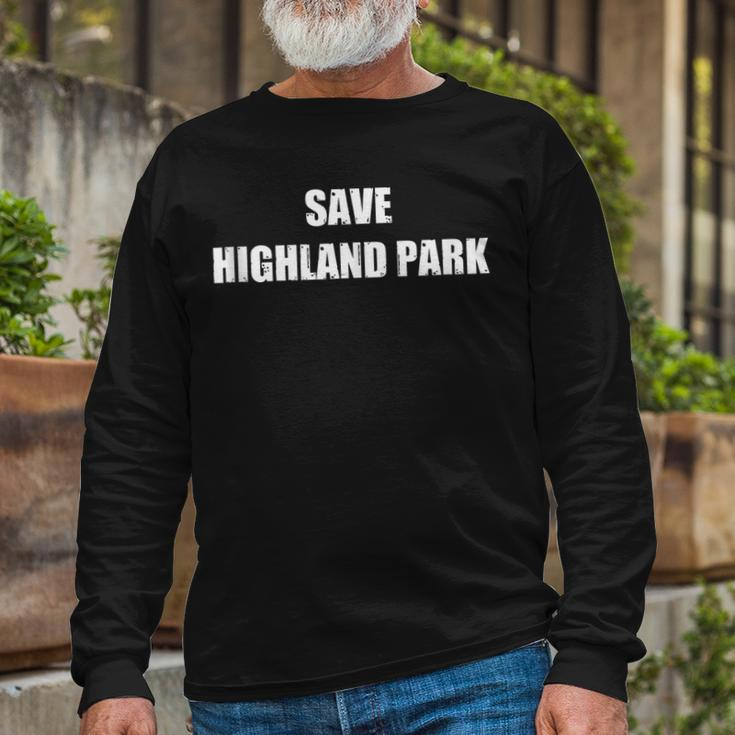 Save Highland Park V2 Long Sleeve T-Shirt Gifts for Old Men