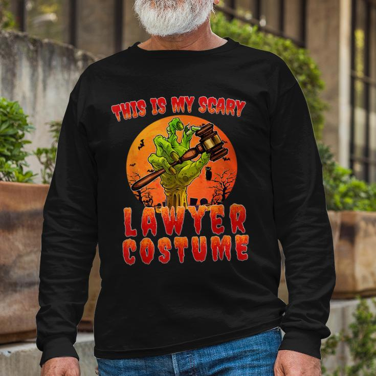This Is My Scary Lawyer Costume Zombie Spooky Halloween Long Sleeve T-Shirt Gifts for Old Men