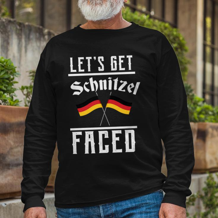 Lets Get Schnitzel Faced Tshirt Long Sleeve T-Shirt Gifts for Old Men